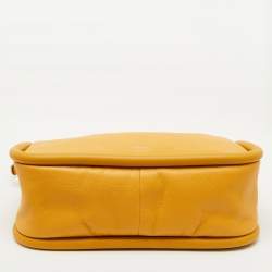 Pre Owned J.W.Anderson Mustard Yellow Leather Bumper Oversized Shoulder Bag