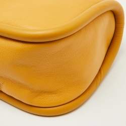 Pre Owned J.W.Anderson Mustard Yellow Leather Bumper Oversized Shoulder Bag