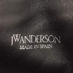 J.W.Anderson Black Leather and Suede Nano Crystals Twisted Chain Clutch