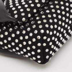 J.W.Anderson Black Leather and Suede Nano Crystals Twisted Chain Clutch