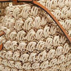 Pre Owned J.W.Anderson Off White Woven Fabric Popcorn Shoulder Bag