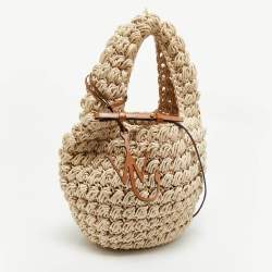 Pre Owned J.W.Anderson Off White Woven Fabric Popcorn Shoulder Bag