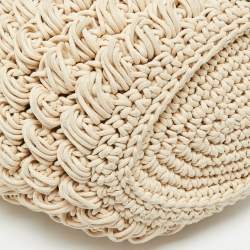 Pre Owned J.W.Anderson Off White Woven Fabric Popcorn Shoulder Bag