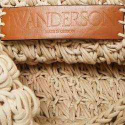 Pre Owned J.W.Anderson Off White Woven Fabric Popcorn Shoulder Bag