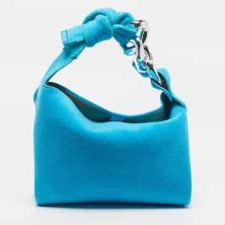 Pre Owned J.W.Anderson Light Blue Terry Cloth Chain Hobo