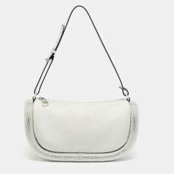 Pre Owned J.W.Anderson Bumper-15 Crystal Studded White Leather Shoulder Bag