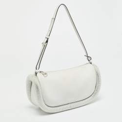 Pre Owned J.W.Anderson Bumper-15 Crystal Studded White Leather Shoulder Bag