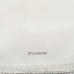 Pre Owned J.W.Anderson Bumper-15 Crystal Studded White Leather Shoulder Bag