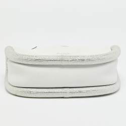 Pre Owned J.W.Anderson Bumper-15 Crystal Studded White Leather Shoulder Bag