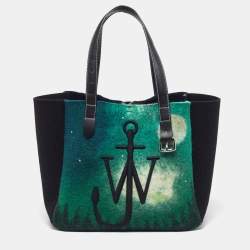 مملوكة مسبقًا J.W.Anderson Belt Green/Black Felt and Leather Tote