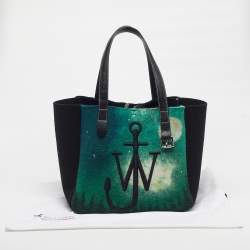 Pre Owned J.W.Anderson Belt Green/Black Felt and Leather Tote