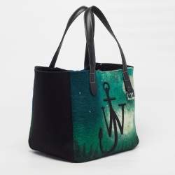 Pre Owned J.W.Anderson Belt Green/Black Felt and Leather Tote