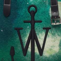 Pre Owned J.W.Anderson Belt Green/Black Felt and Leather Tote