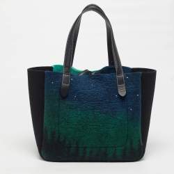 Pre Owned J.W.Anderson Belt Green/Black Felt and Leather Tote