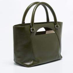 J.W Anderson Olive Leather Medium Moon Tote