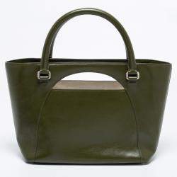 J.W Anderson Olive Leather Medium Moon Tote
