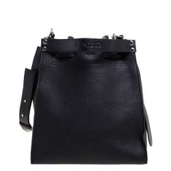 Pre Owned J.W. Anderson Black Leather Drawstring Bucket Bag