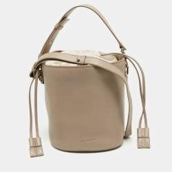 J.W. Anderson Beige Leather Drawstring Bucket Bag