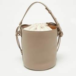 J.W. Anderson Beige Leather Drawstring Bucket Bag