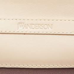 Pre Owned J.W.Anderson Beige Raffia and Leather Anchor Logo Crossbody Bag 