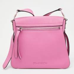 J.W.Anderson Pink Leather Disc Crossbody Bag