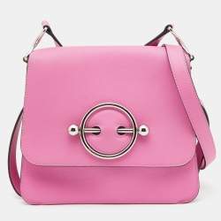 J.W.Anderson Pink Leather Disc Crossbody Bag