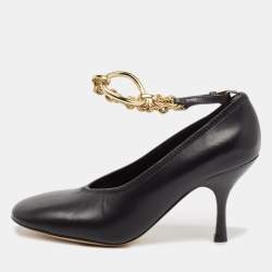 J..W. Anderson Black Leather Chain Pumps Size 38.5 