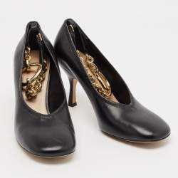 J..W. Anderson Black Leather Chain Pumps Size 38.5 