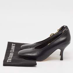 J..W. Anderson Black Leather Chain Pumps Size 38.5 
