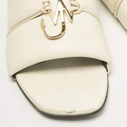 J.W.Anderson Cream Leather Slide Sandals Size 41
