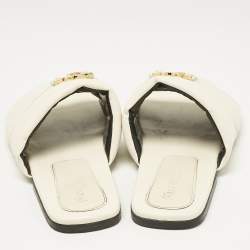 J.W.Anderson Cream Leather Slide Sandals Size 41