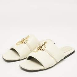 J.W.Anderson Cream Leather Slide Sandals Size 41