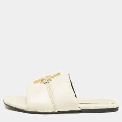 J.W.Anderson Cream Leather Slide Sandals Size 41