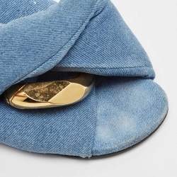 Pre Owned J.W.Anderson Blue Denim Chain Link Accents Flat Slide Sandals Size 41