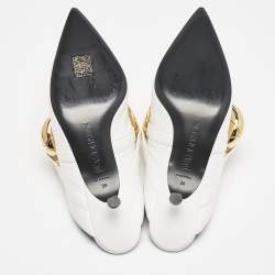 J.W.Anderson White Leather Chain Heel Mules Size 36