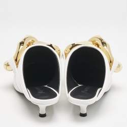 J.W.Anderson White Leather Chain Heel Mules Size 36
