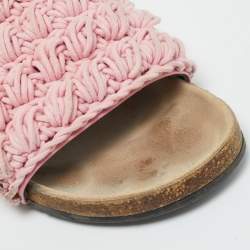 Pre Owned J.W.Anderson Light Pink Knot Rope Popcorn Flat Slide Sandals Size 39