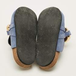 Pre Owned J.W.Anderson Chain Link Size 41 Blue Suede Flat Mules