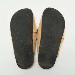 J.W.Anderson Beige Suede Chain Link Accents Flat Slide Sandals Size 39