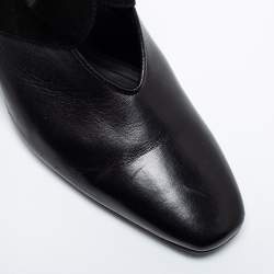 J.W.Anderson Black Leather And Suede Ankle Tie Cylindrical Heel Mules Size 39