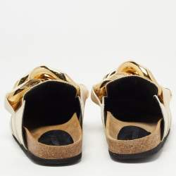 J.W.Anderson Off White Leather Chain Link Flat Mules Size 36