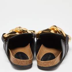 JW Anderson Black/Brown Leather Chain Mules Size 38