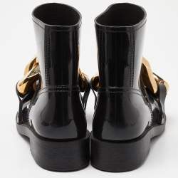 J.W. ANDERSON Black Rubber Rain Chain Ankle Boots Size 38