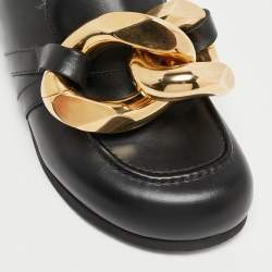 J.W.Anderson Black Leather Chain Link Flat Mules Size 38
