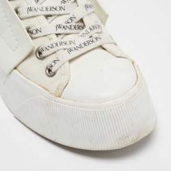 J.W. Anderson White Canvas and Leather High Top Sneakers Size 37