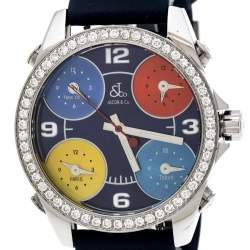 Jacob & Co. Multi-Color Dial Stainless Steel Diamond Five Time Zone Women's Wristwatch 40 mm