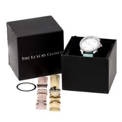 Jacob & Co. Multicolor Mother of Pearl Stainless Steel Diamond Five Time Zones Women's Wristwatch 40 mm