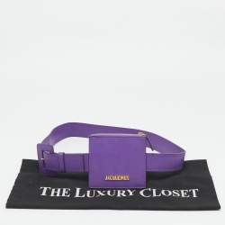 Pre Owned Jacquemus Purple Leather La Ceinture Carree Pouch Belt M
