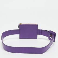 Pre Owned Jacquemus Purple Leather La Ceinture Carree Pouch Belt M