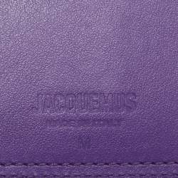 Pre Owned Jacquemus Purple Leather La Ceinture Carree Pouch Belt M